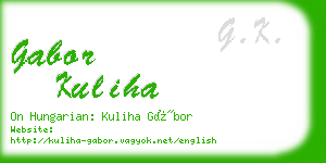 gabor kuliha business card